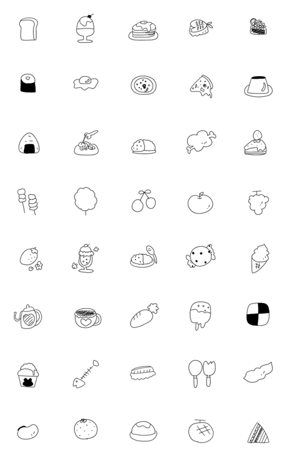 Simpleな食べ物絵文字のline絵文字 画像 情報など