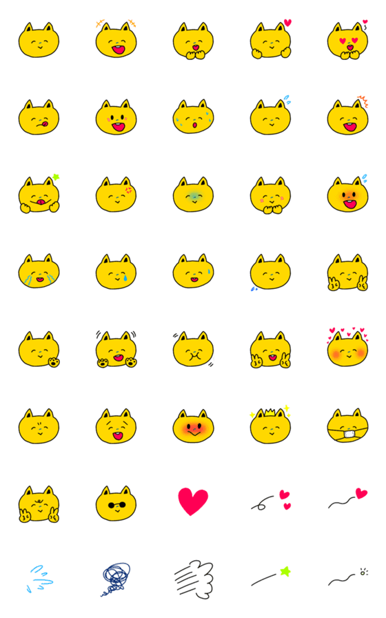 [LINE絵文字]えがおのねこ 絵文字の画像一覧