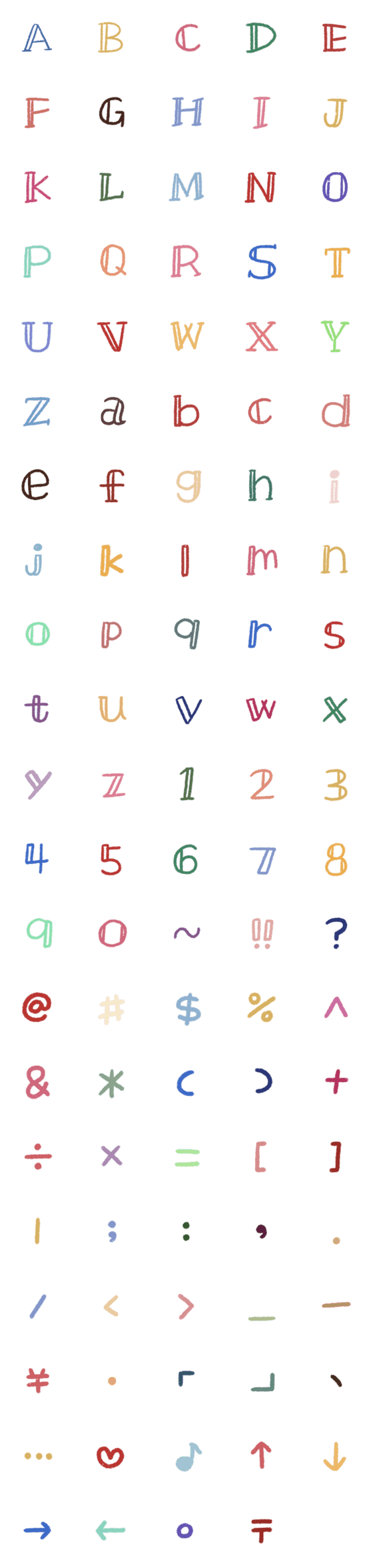 [LINE絵文字]手書きのクレヨンの手紙の画像一覧