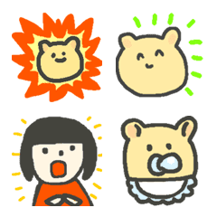 [LINE絵文字] らくがきキンクマハムスター絵文字の画像