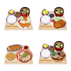 [LINE絵文字] そうだ♥定食を食べよう☆の画像