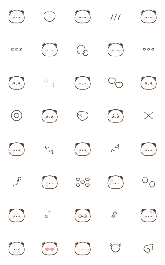 [LINE絵文字]ふわふわぱんだの画像一覧