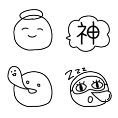 [LINE絵文字] 41chの線画*絵文字の画像