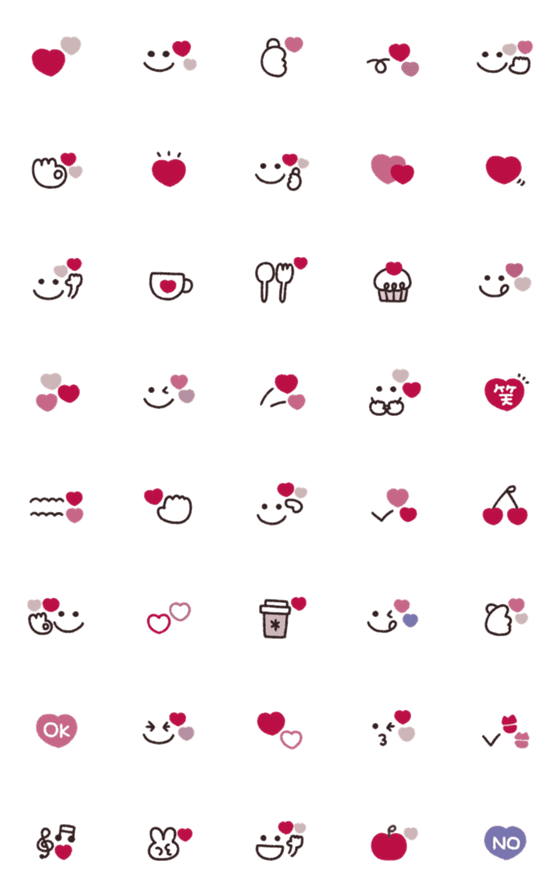 [LINE絵文字]ゆる♡スマイルmixの画像一覧