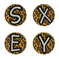[LINE絵文字] Leopard (A-Z) Emoji cuteの画像