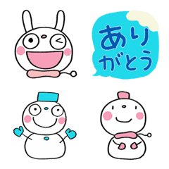 [LINE絵文字] 冬☆ふんわかウサギ絵文字の画像