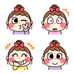 [LINE絵文字] おだんごヘアの女の子の画像