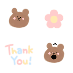 [LINE絵文字] クマさんの絵文字(シンプルパステル)の画像