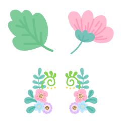 [LINE絵文字] Flower and bracket emojiの画像