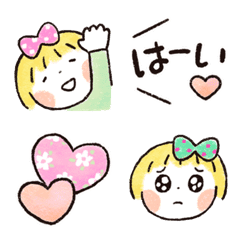 [LINE絵文字] 仲良しともだち 絵文字 5 ふんわりタッチ♪の画像