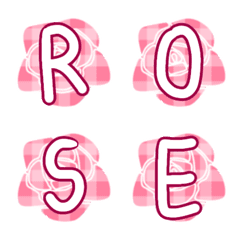 [LINE絵文字] Pink rose (A-Z) emojiの画像