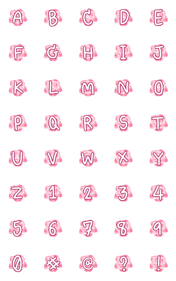 [LINE絵文字]Pink rose (A-Z) emojiの画像一覧