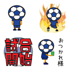 [LINE絵文字] サッカー少年少女 青バージョンの画像