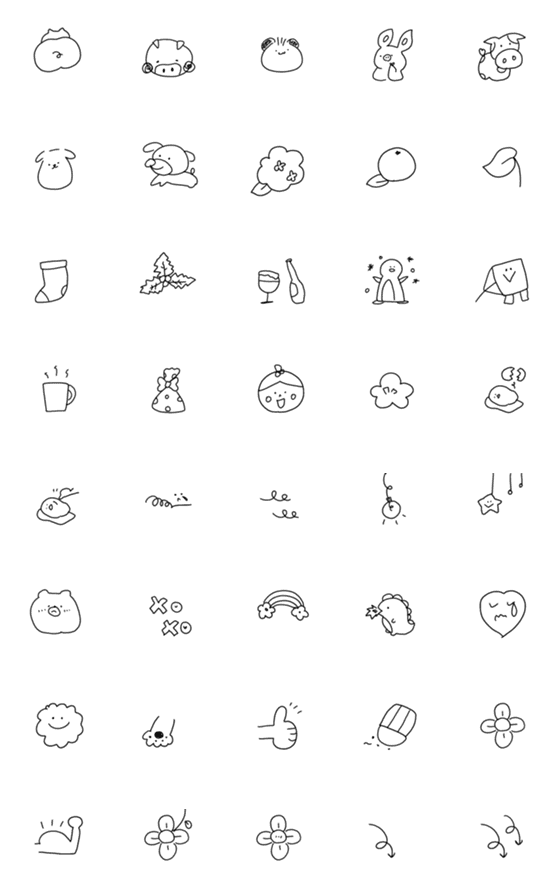 [LINE絵文字]シンプルブラックブランドの画像一覧