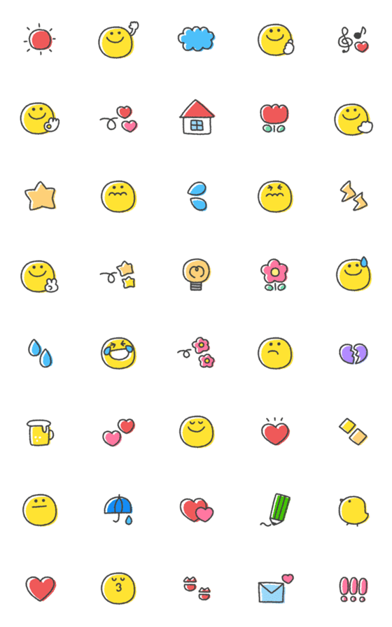 [LINE絵文字]シンプル◎スマイルmix #1の画像一覧