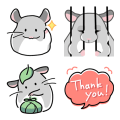 [LINE絵文字] ラクガキ動物園44【チンチラ2】の画像