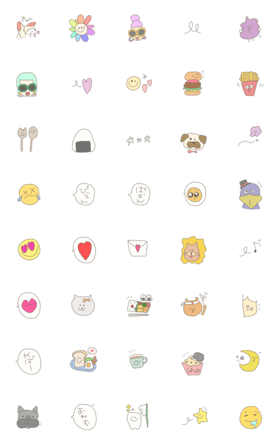 [LINE絵文字]シンプルRhabit  emoji2の画像一覧