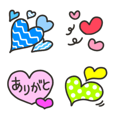 [LINE絵文字] ポップ★カラフル ハートの画像