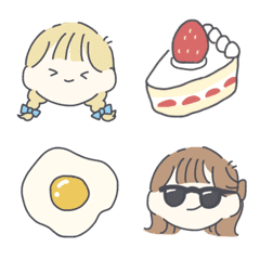 [LINE絵文字] ゆるーい女の子のかわいいスタンプの画像