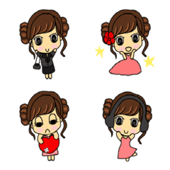 [LINE絵文字] Girl with brown hairの画像