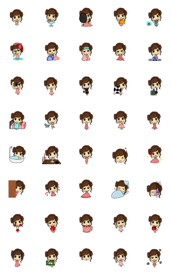 [LINE絵文字]Girl with brown hairの画像一覧