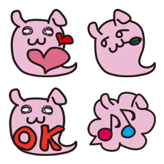 [LINE絵文字] ウサギのお化け絵文字1の画像