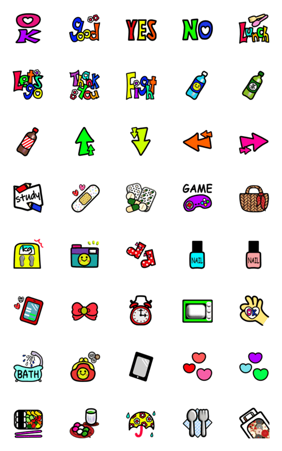 [LINE絵文字]使えるよ☆くっきり可愛い絵文字2の画像一覧