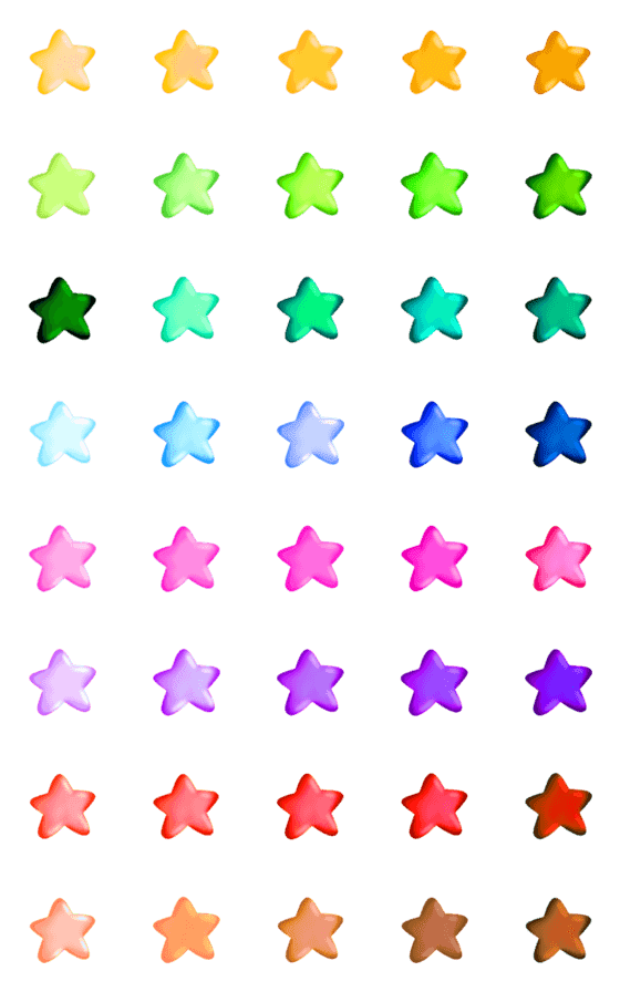 [LINE絵文字]Cutie star 40 colorsの画像一覧