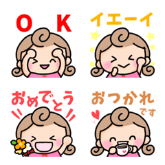 [LINE絵文字] 使える絵文字 くるくるちゃんの画像