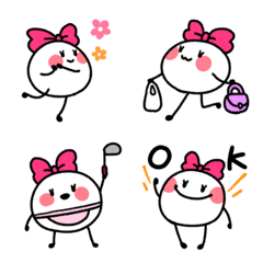 [LINE絵文字] ふわふわした変な生き物の絵文字(女の子)の画像