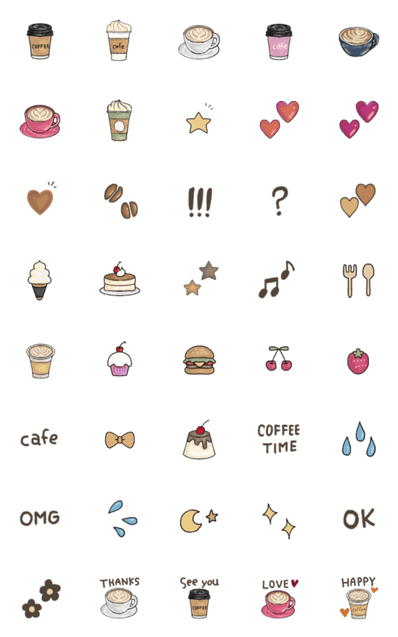 [LINE絵文字]for coffee and cafe loverの画像一覧