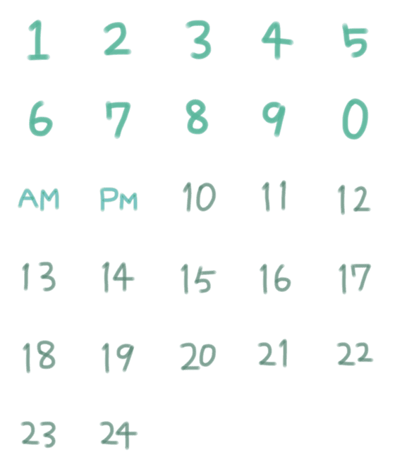 Line絵文字 可愛い手書き数字 27種類 1円