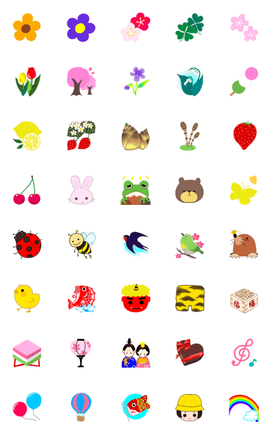 [LINE絵文字]春の行事や毎日に使える絵文字の画像一覧