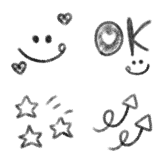 [LINE絵文字] クレヨン落書き風絵文字の画像