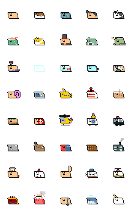 [LINE絵文字]ドット絵 ピクセルおいなりさんvol.1の画像一覧