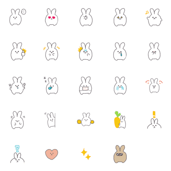 [LINE絵文字]ウサギのわたちゃんの画像一覧