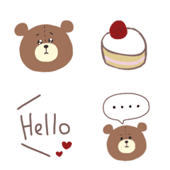 [LINE絵文字] シンプル◎ぬいぐるみのクマの日常使い編の画像