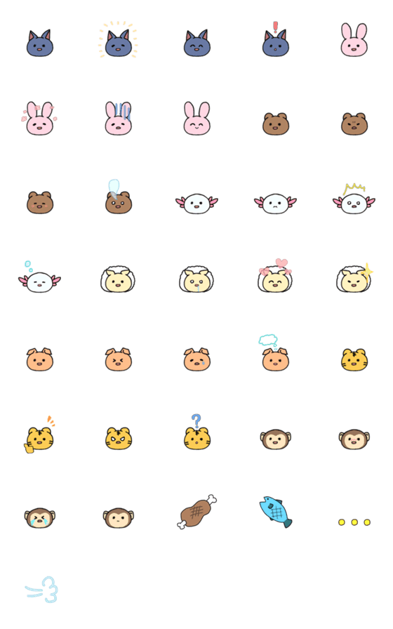 [LINE絵文字]のんびりしたどうぶつの画像一覧