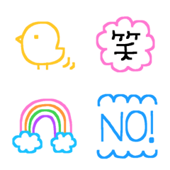 カラフルかわいい線画絵文字♡の絵文字メイン画像