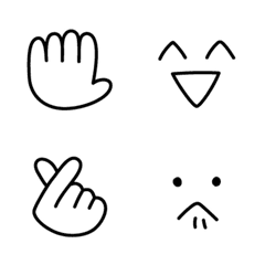 [LINE絵文字] シンプル☆組み合わせて使える手と顔の画像