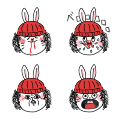 [LINE絵文字] うさぎのチムチー へんなカオ編の画像