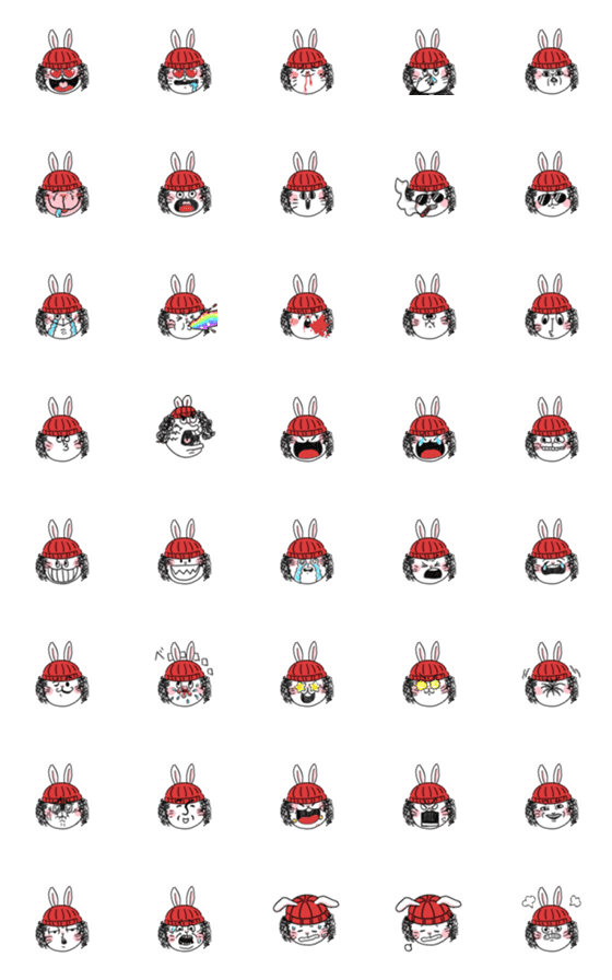 [LINE絵文字]うさぎのチムチー へんなカオ編の画像一覧