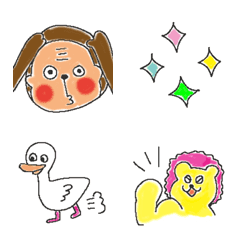 [LINE絵文字] Carrie's絵文字 ゆる派手・動物の画像