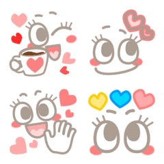 [LINE絵文字] 会話で使おう！ポップ♪でキュート♡顔emojiの画像