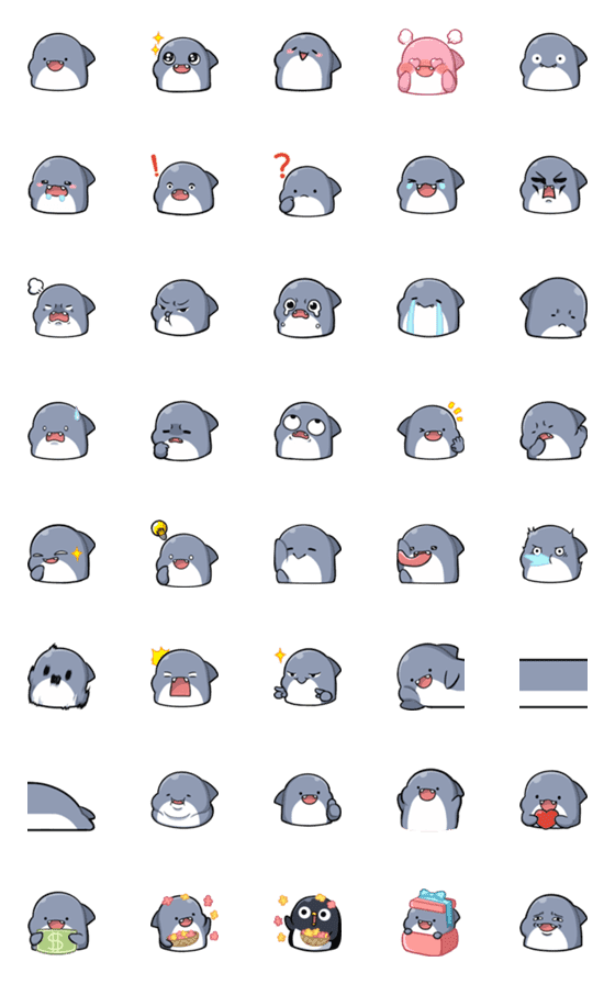 [LINE絵文字]Shahimi shark Emojiの画像一覧