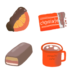 [LINE絵文字] chocoholic♡♡(ペンギンカフェ3)の画像