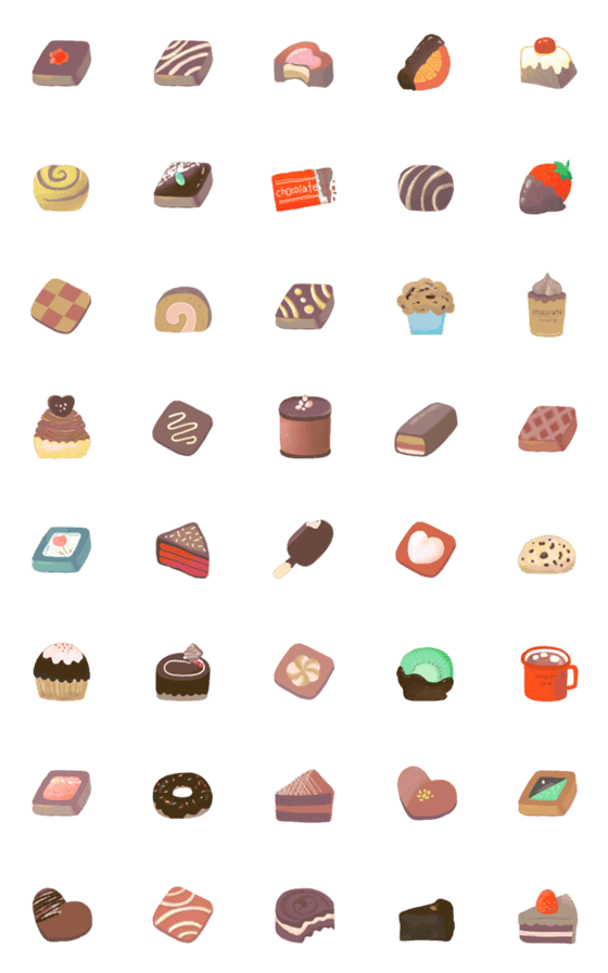 [LINE絵文字]chocoholic♡♡(ペンギンカフェ3)の画像一覧