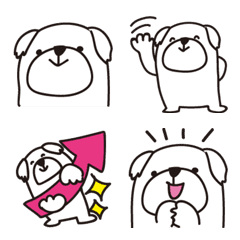 [LINE絵文字] 白い犬【使いやすい絵文字1】の画像