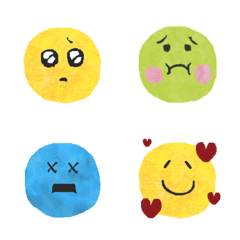 貼り絵風シンプル顔文字♡絵文字の絵文字メイン画像