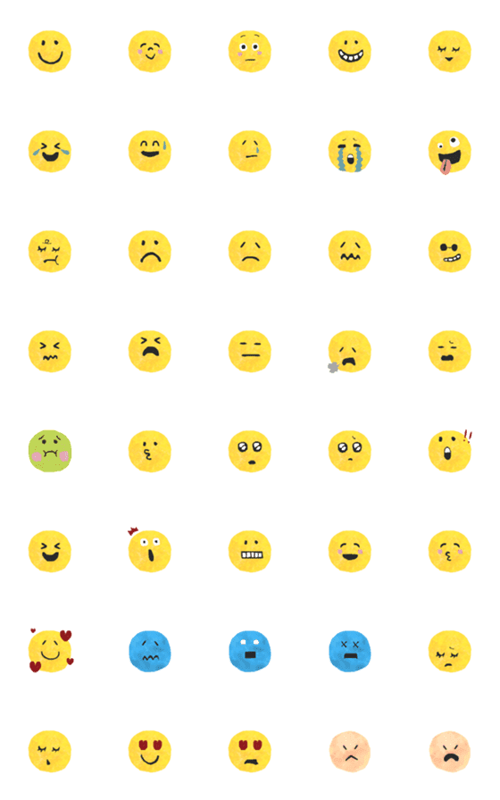 [LINE絵文字]貼り絵風シンプル顔文字♡絵文字の画像一覧